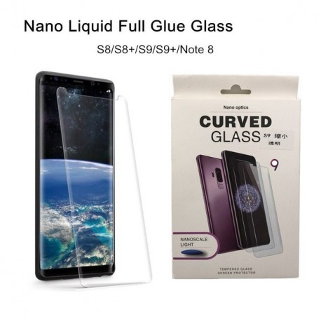 Film verre trempé Galaxy S9 incurvé noir full glue nano liquide