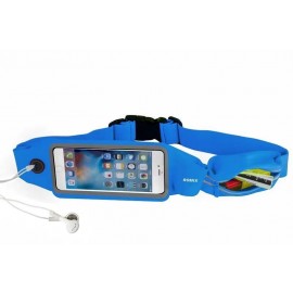 Ceinture de sport bleue étanche ROMIX tactile smartphone 