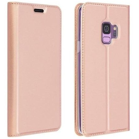 Etui pochette porte cartes pour Samsung S9 rose or