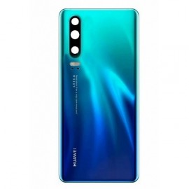 Cache batterie vitre arrière Huawei P30 bleu aurore