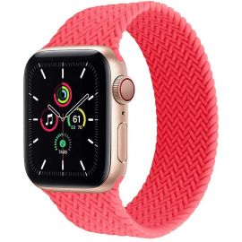 Bracelet silicone effet tressé rose pour Apple Watch