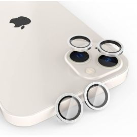 Protection caméra contour aluminium argent pour Iphone 12 