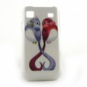 Coque Samsung I9000 Galaxy S motif oiseaux coeur + film protection ecran offert