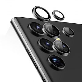 Protection caméra contour aluminium noir pour Samsung S23 Ultra