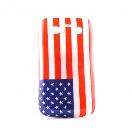 Coque rigide drapeau Etats Unis/USA  Blackberry 9700 Bold  + film protection ecran offert