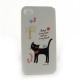 Coque integrale chat noir pour Iphone 4 + film protection ecran