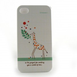 Coque integrale girafe pour Iphone 4 + film protection ecran