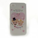 Coque integrale 2 oursons coeur rose pour Iphone 4 + film protection ecran