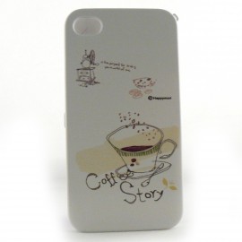 Coque integrale tasse de café pour Iphone 4 + film protection ecran