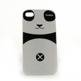 Coque blanche motif panda pour Iphone 4 + film protection ecran