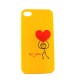Coque avec un coeur rouge pour Iphone 4 + film protection ecran