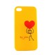 Coque avec un coeur rouge pour Iphone 4 + film protection ecran