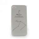 Coque integrale blanche signe zodiaque Verseau avec des strass diamants  pour Iphone 4 + film protection ecran