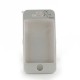 Coque integrale blanche signe zodiaque Gemeau avec des strass diamants  pour Iphone 4 + film protection ecran