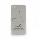 Coque integrale blanche signe zodiaque Sagittaire avec des strass diamants  pour Iphone 4 + film protection ecran