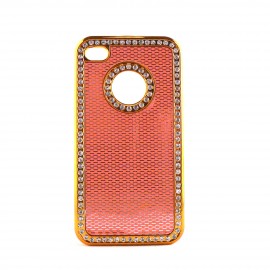 Coque pourtour diamant pour Iphone 4 + film protection ecran