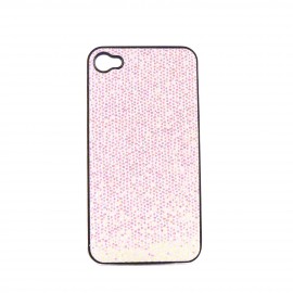 Coque paillette et pourtour transparent Iphone 4 + film protection ecran