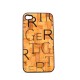 Coque effet bois et lettre or pour Iphone 4 + film protection ecran offert