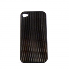 Coque nid abeille noir et or pour Iphone 4 + film protection ecran