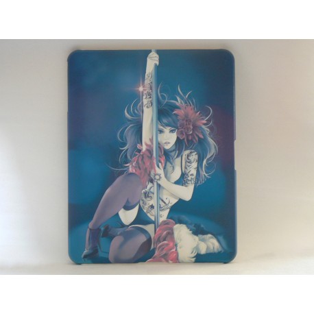 Coque motif "manga" jeune fille dansant autour d'une barre Ipad 1 + film protection ecran offert