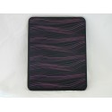 Coque Etui souple en silicone noir a vague rose pour Ipad 1 + film protection ecran offert