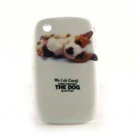 Coque silicone avec un petit chiot allonge pour Blackberry 8520 curve+ film protection ecran offert