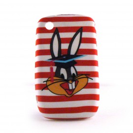 Coque silicone tete de lapin pour Blackberry 8520 curve+ film protection ecran offert