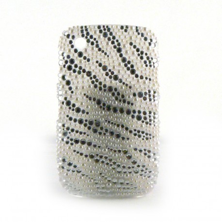 Coque strass diamants et perles de culture Blackberry 8520 curve+ film protection ecran offert