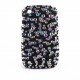 Coque strass diamants et strass noires Blackberry 8520 curve+ film protection ecran offert