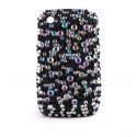 Coque strass diamants et strass noires Blackberry 8520 curve+ film protection ecran offert