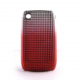 Coque rigide argent degradee rouge Blackberry 8520 curve+ film protection ecran offert