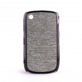 Coque blanche paillettes argent contour effet metal Blackberry 8520 curve+ film protection ecran offert