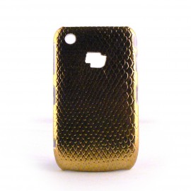 Coque rigide or peau de serpent pour Blackberry 8520 curve+ film protection ecran offert