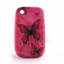 Coque silicone noire etoiles filantes Blackberry 8520 curve+ film protection ecran offert