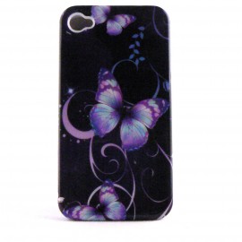 Coque integrale papillons bleus Iphone 4 + film protection ecran