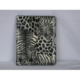 Etui pochette motif leopard noir et blanc pour Ipad 1 + film protection ecran 