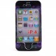 Coque integrale noire avec fleurs violettes pour Iphone 4 + film protection ecran