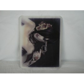 Coque Etui brillante motif "manga" jeune fille revolver pour Ipad 1 + film protection ecran offert