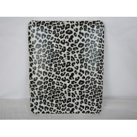 Coque Etui rigide mate motif "leopard" noir et blanc pour Ipad 1 + film protection ecran offert
