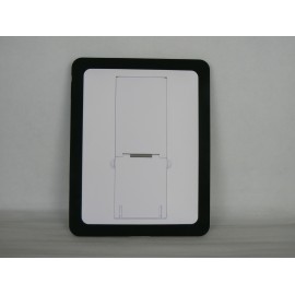 Coque arriere Philipps rigide blanche entouree de silicone noire  pour Ipad 1 + film protection ecran offert