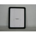 Coque arriere Philipps rigide blanche entouree de silicone noire  pour Ipad 1 + film protection ecran offert