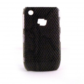 Coque rigide et brillante peau de serpent marron pour Blackberry 8520 Curve + film protection ecran offert