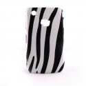 Coque pour Blackberry 8520 Curve motif zebre noire et blanc + film protection ecran offert