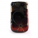 Coque integrale brillante fleur rouge pour Blackberry 8520 Curve+ film protection ecran offert