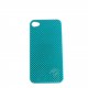 Coque brillante a des pois de couleur argent pour Iphone 4 + film protection ecran