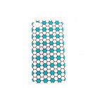 Coque brillante motif nids d'abeille argent + couleurs pour Iphone 4 + film protection ecran