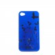 Coque brillante motif papillon argent + couleurs pour Iphone 4 + film protection ecran