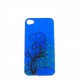 Coque brillante motif feuilles argents + couleurs pour Iphone 4 + film protection ecran