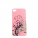 Coque brillante motif feuilles argents + couleurs pour Iphone 4 + film protection ecran