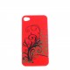 Coque brillante motif feuilles argents + couleurs pour Iphone 4 + film protection ecran